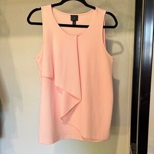 NWOT Worthington Blush Pink Sleeveless Ruffle Top